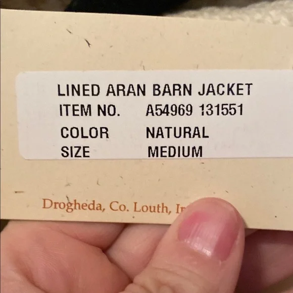 Vintage Boyne Valley Wool
Knit Coat Ivory
Handcrafted Lined Buttons
Pockets Med - Picture 11 of 11